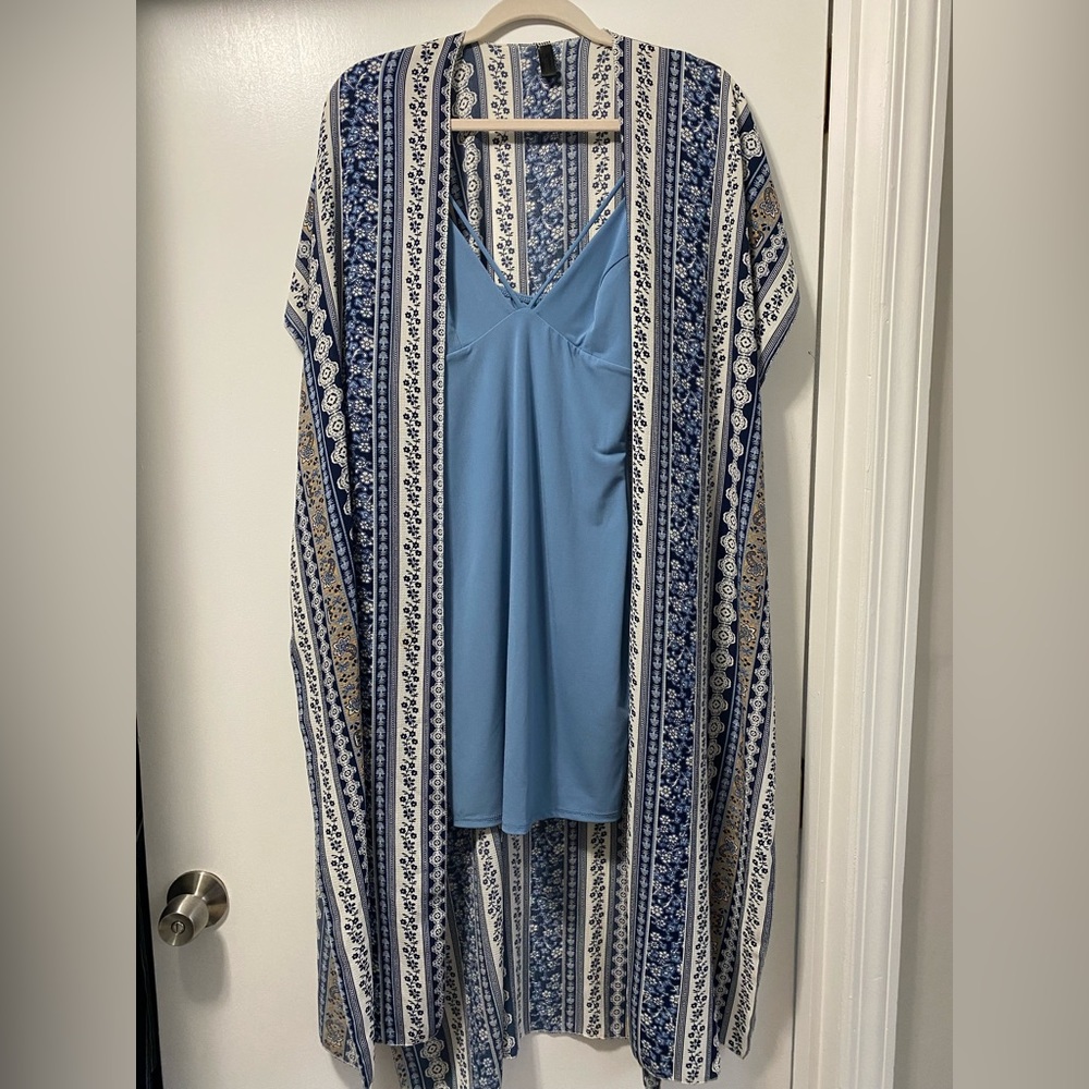 Nanamacs blue dress and duster size small